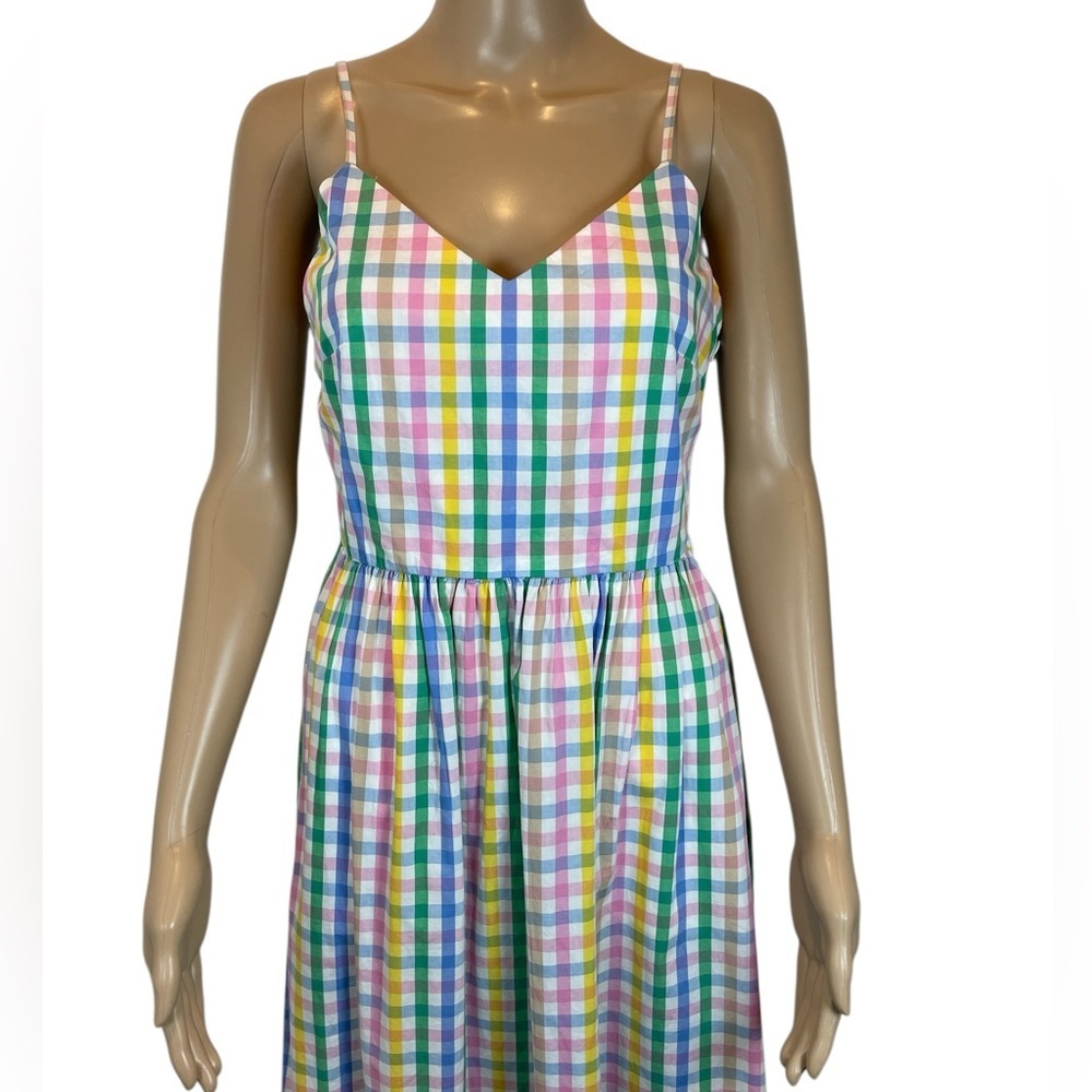 J.Crew Sleeveless Pastel Gingham Maxi Dress size 2 - Picture 2 of 4